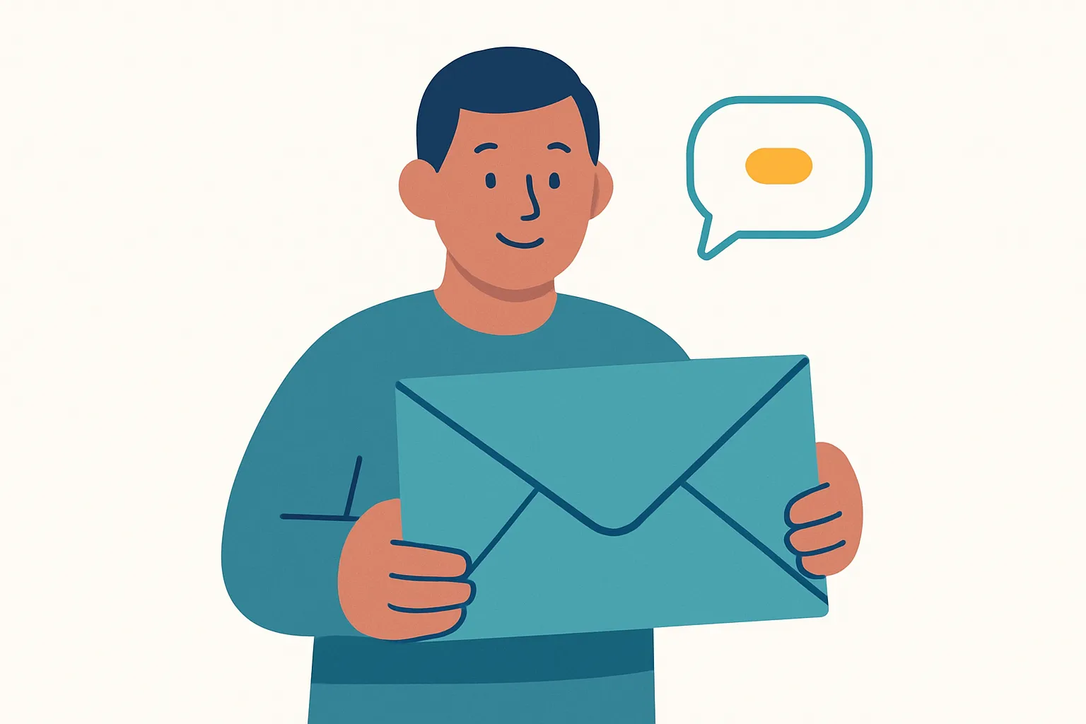 Person holding an envelope representing getting in touch with the AHCRA team